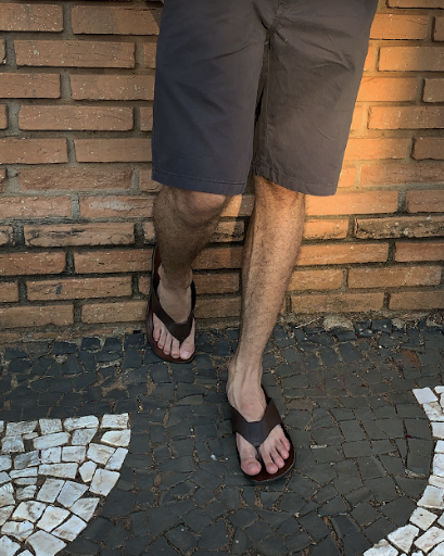 sandália masculina couro